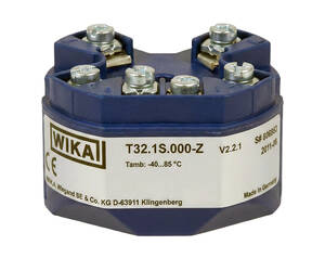 ترانسمیتر دما WIKA مدل T32.1S نصبشده در هد سنسور صنعتی با قابلیت ارتباط PROFIBUS PA