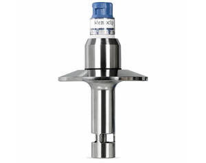 Dental implant abutment with blue cap used to anchor a crown/prosthesis in the jawbone
