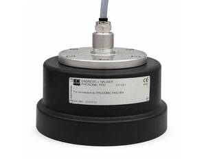 Endress+Hauser Prosonic FDU ultrasonic level sensor with mounting flange and cable attached.