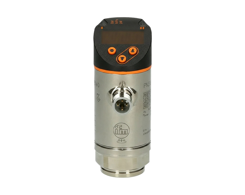 PN7092 — دراک سنسور فشار دیجیتال ifm PN7092 با نمایشگر چهاررقمی چندرنگ، بدنه استنلس استیل 316L و اتصال رزوهای G 1/4 مناسب کاربردهای صنعتی و IO-Link