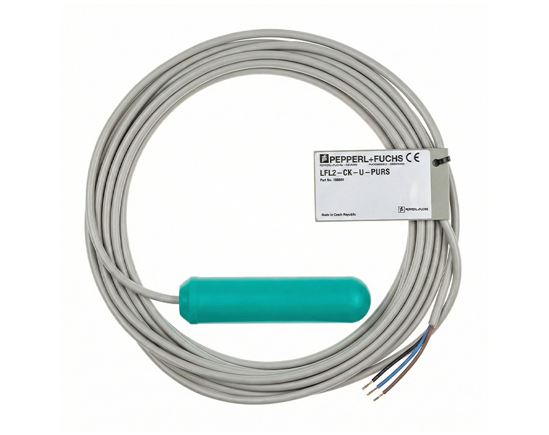 float-switch-lfl2-ck-u-pur5-ems-pepperl-fuchs — دراک تصویر سوئیچ شناور LFL2-CK-U-PUR5-EMS از برند Pepperl+Fuchs با طراحی مقاوم در برابر نفوذ و مکانیزم توپک متحرک برای اندازهگیری سطح مایعات در مخازن صنعتی