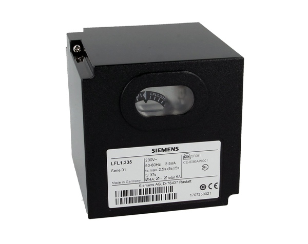 LFL1.335 — دراک نمای نزدیک رله کنترل مشعل Siemens LFL1.335 با نمایشگر وضعیت
