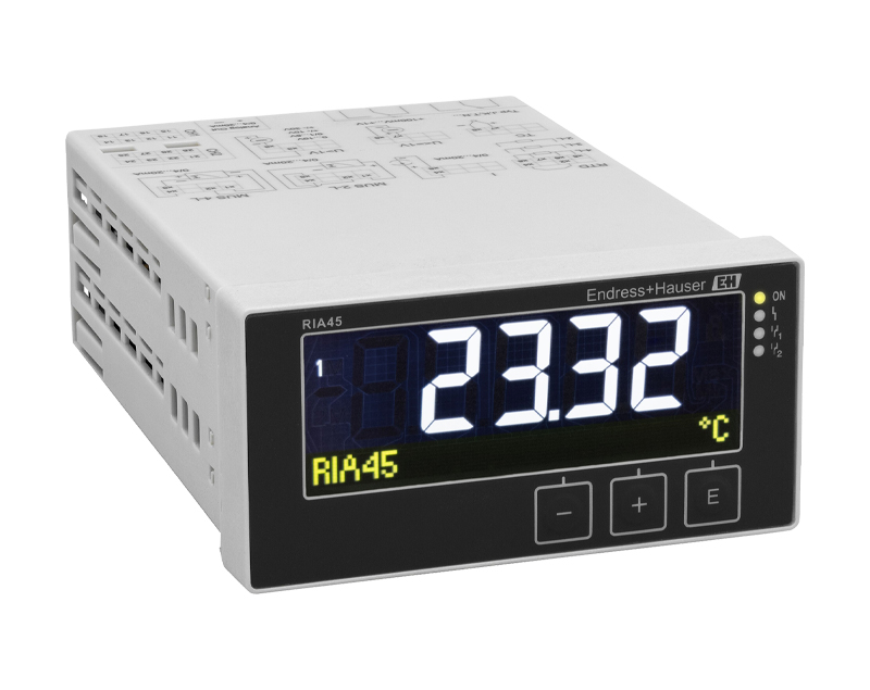 RIA45 — دراک نمای روبروی نمایشگر صنعتی RIA45 با نمایش عددی 7-segment و ماتریس نقطهای