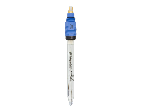 CPS31_pH_sensor_front — دراک سنسور pH دیجیتال CPS31D Memosens از Endress+Hauser با شفت شیشهای و اتصال Pg 13.5، مناسب برای آنالیز دقیق pH در آب شرب.
