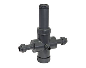محفظه جریان (Flow Assembly) مدل Flowfit CYA251 اندرس هاوزر با بدنه PVC، مناسب برای نصب سنسورهای آنالیز آب در تصفیهخانههای صنعتی و فاضلاب.