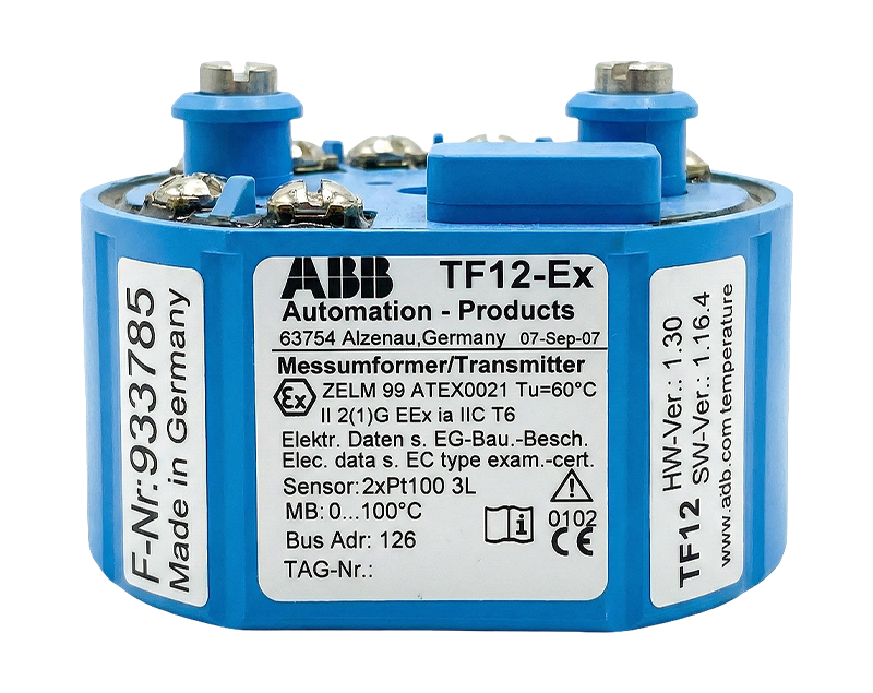 TF12 — دراک ترانسمیتر دمای دیجیتال ABB مدل TF12-EX با خروجی PROFIBUS PA و تاییدیه ضد انفجار جهت نصب در هد سنسور - موجود در فروشگاه دراک